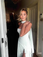 Color Block Off-Shoulder Tube Top Dress