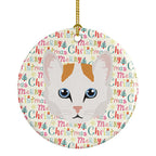 Turkish Van Cat Christmas Ceramic Ornament