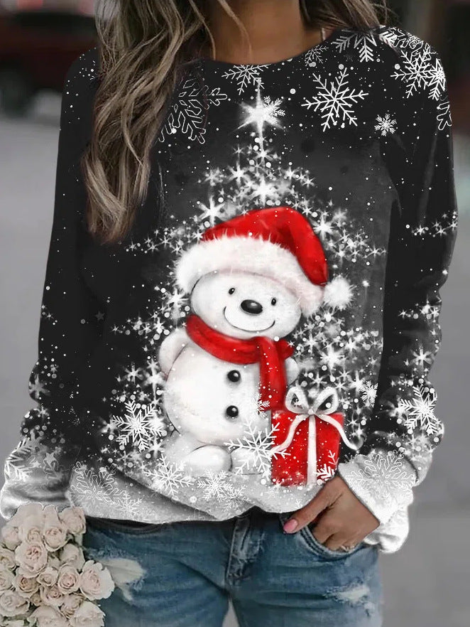 Printed Women's Long-sleeved Round Neck Sweater