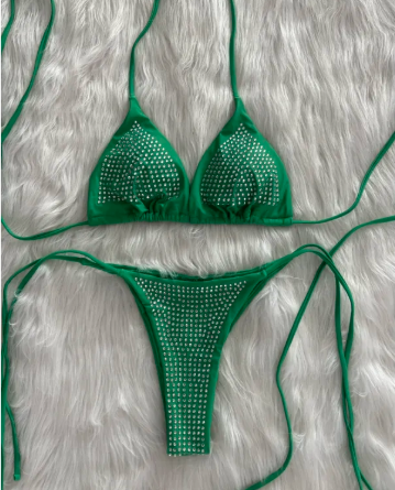 Sparkle Lace-Up Bikini Set
