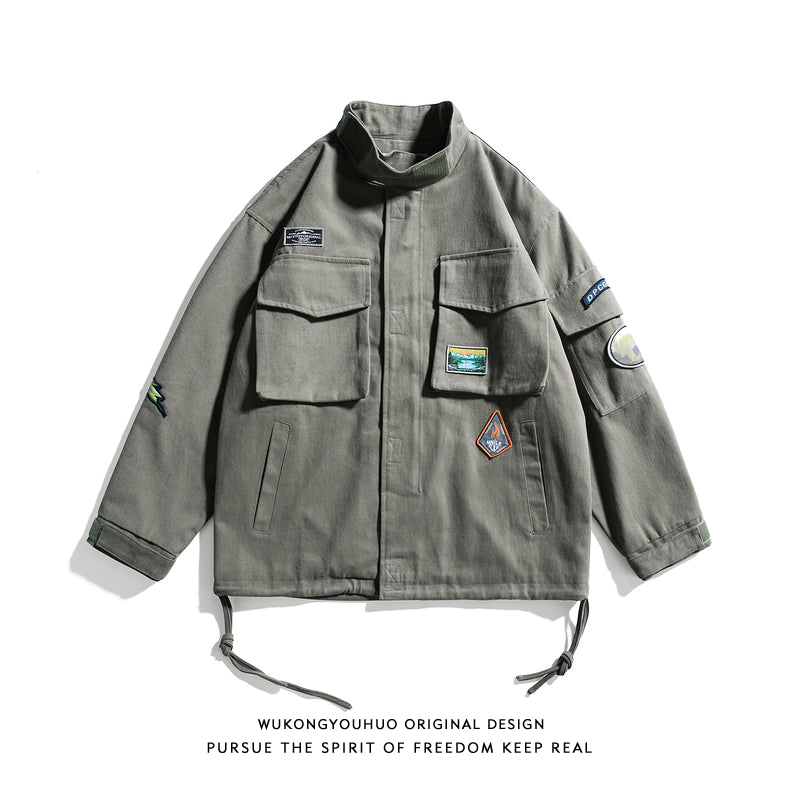 Wukong Japanese Retro Multi-Pocket Tooling Jacket