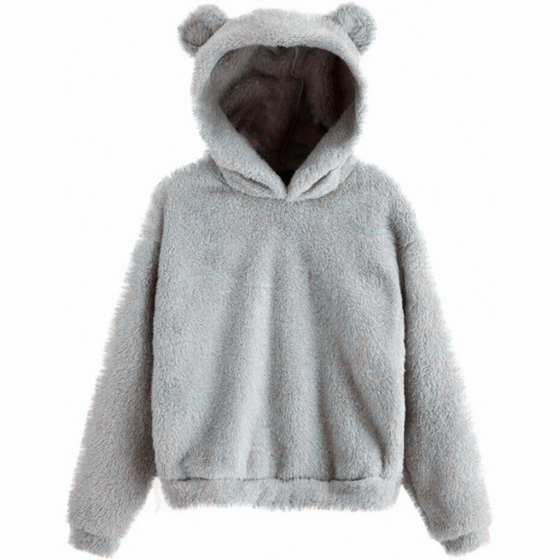 Warm and Cute Reversible Velvet Bunny Ear Hoodie | Streetwear