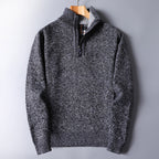 Plush Men's Zipper Sweater with Loose Knit Coat