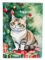 Munchkin Cat By the Christmas Tree Garden Flag