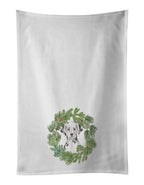 Dalmatian Puppy Sitting Pretty Christmas Wreath Kitchen Towel Set of 2