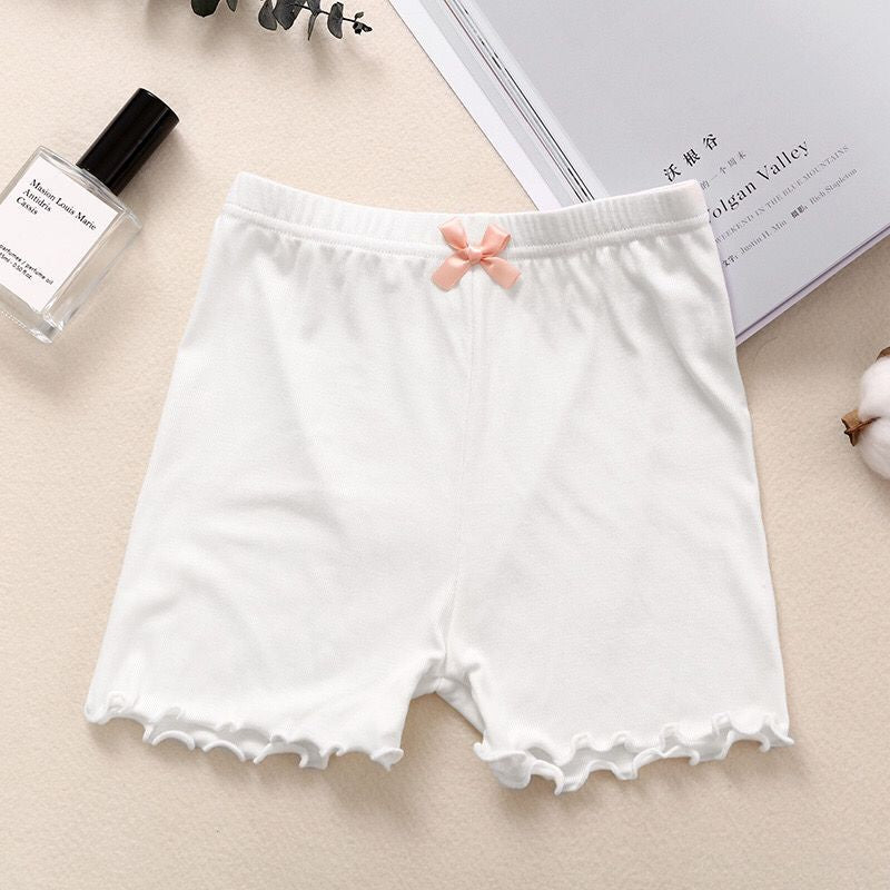 Girls' Bowknot Decor Elastic Waist Boy Shorts