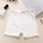 Girls' Bowknot Decor Elastic Waist Boy Shorts