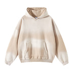 Hooded Sweater with Thick Fur and Spray Dyed Finish