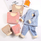 Baby Plus Velvet Thermal Underwear Suit for Home Use