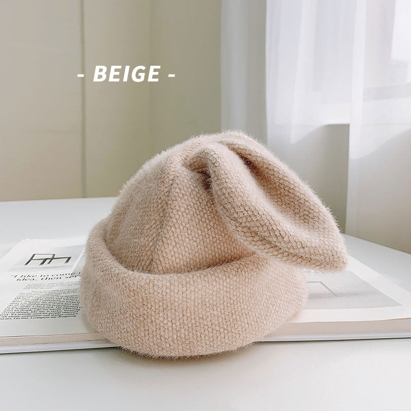 Cute Rabbit Ears Woolen Cap for Kids - Fleece Lined | Embroidered Cap