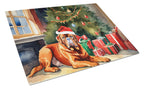 Dogue de Bordeaux Cozy Christmas Glass Cutting Board