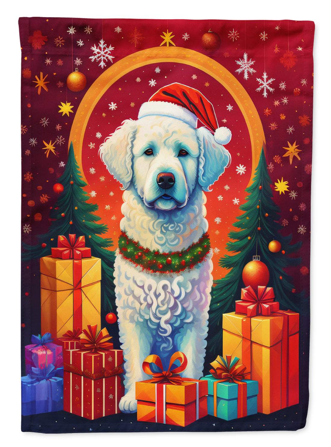 Kuvasz Holiday Christmas Garden Flag