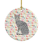 Egyptian Mau Cat Christmas Ceramic Ornament