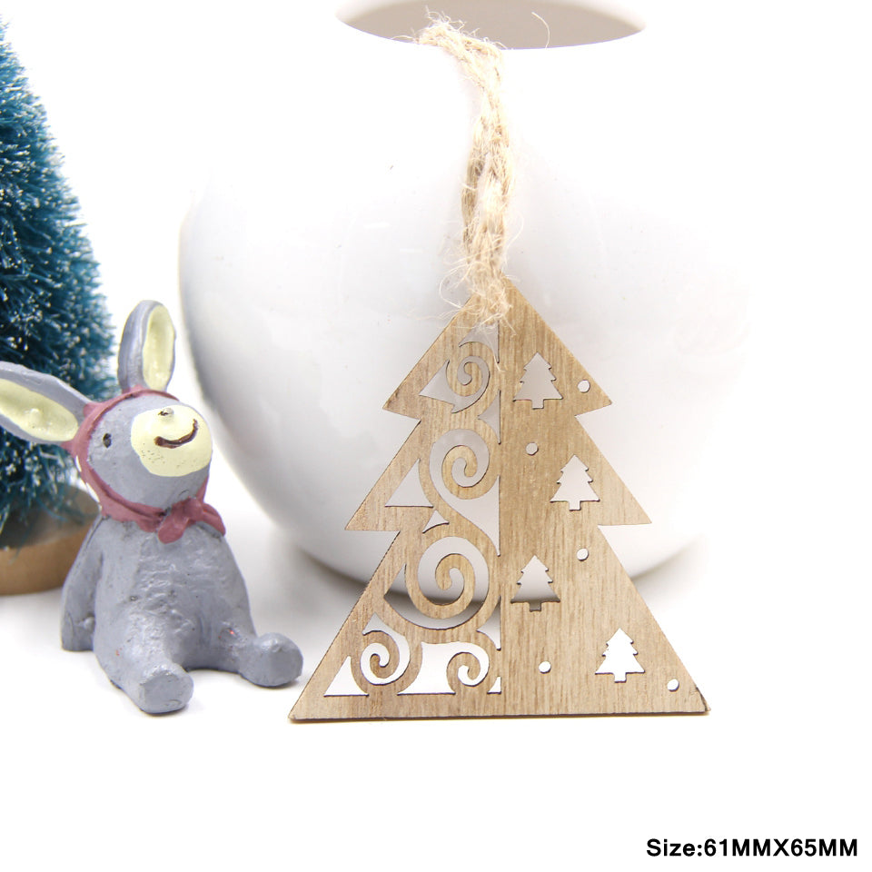 Christmas DIY Snowflake Wooden Pendant for Crafting