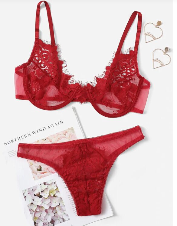 Lace Lingerie Set - Comfortable 3-Piece Women's Set