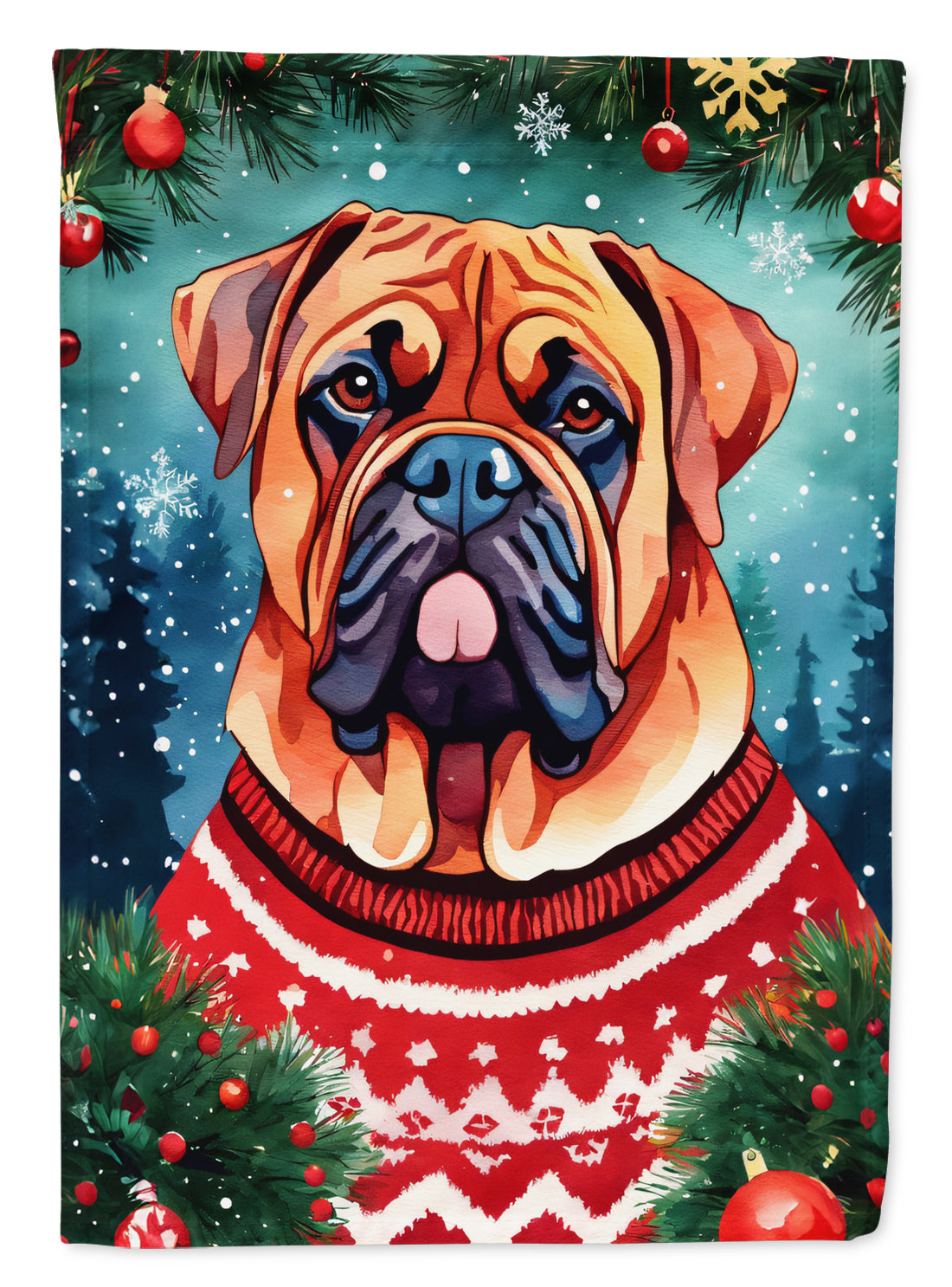 Dogue de Bordeaux Christmas Garden Flag