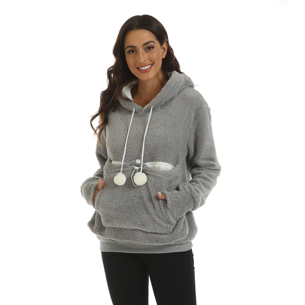 Large Pocket Solid Color Hoodie | Streetwear