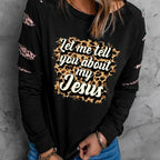Black Leopard Print Merry Christmas Sweatshirt for Women | Streetwear