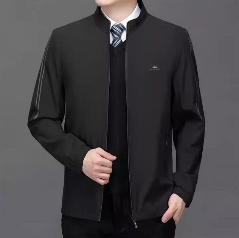 Men's Slim Fit Business Jacket - Casual High Collar Coat