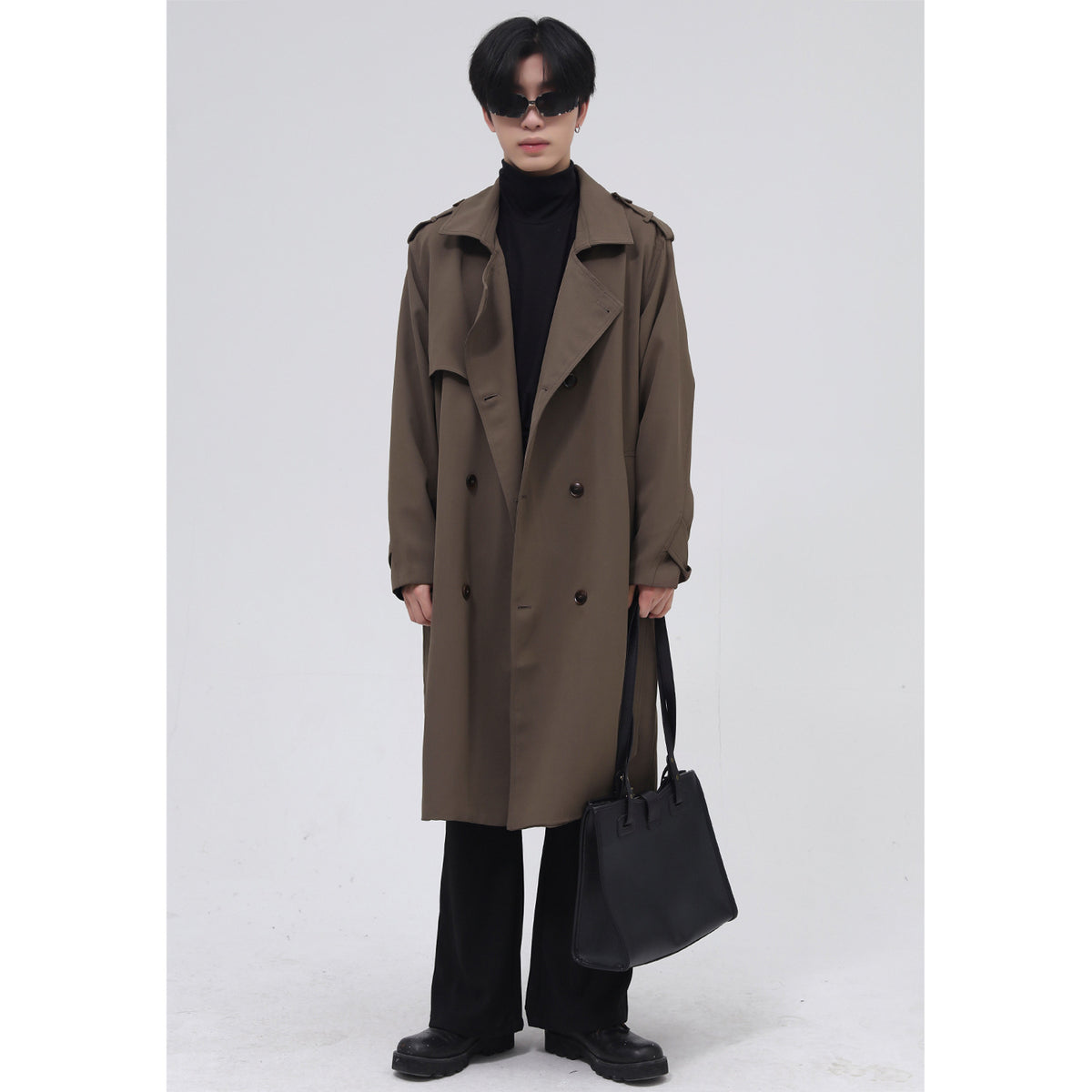 Women's Mid-Length Loose Woolen Windbreaker Jacket