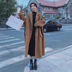 Women's Mid-length Cashmere Woolen Over-the-Knee Coat