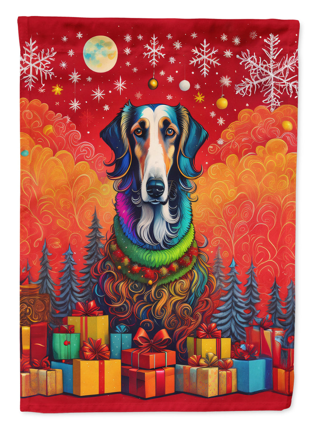 Borzoi Russian Wolfhound Holiday Christmas Garden Flag