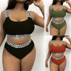 Plus Size High Waist Leopard Print Bikini DM326