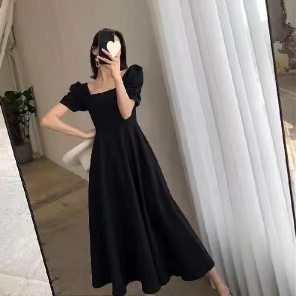 2023 Summer Women's Tea Dress - Elegant Long Black Dress