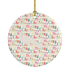 White Peacock Peafowl Christmas Ceramic Ornament