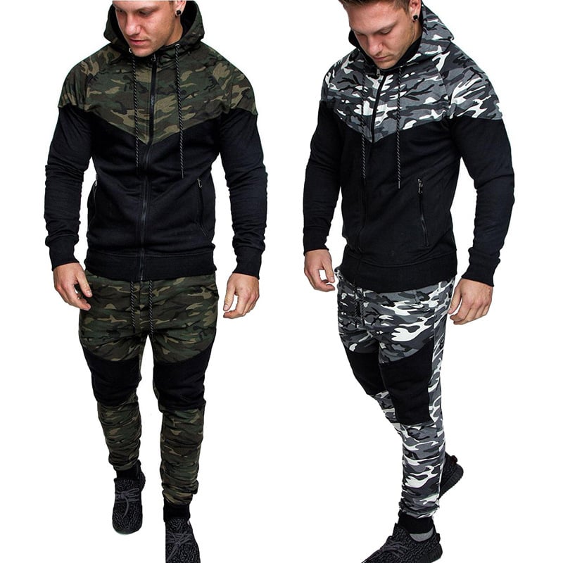 Slim Fit Hooded Sweater Suit for Men