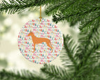 Pharaoh Hound Merry Christmas Ceramic Ornament