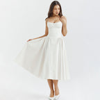Sexy V-Neck Spaghetti Strap Midi Dress for Women