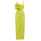 Solid Color Strapless Floral One-Piece Swimsuit 2024