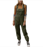 Fleece Suspenders Skinny Pants