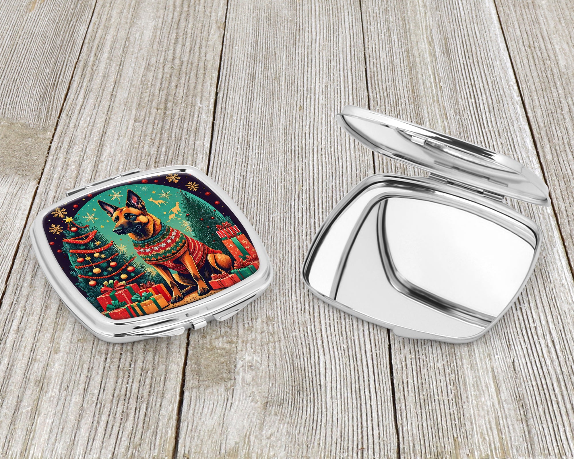 Belgian Malinois Christmas Compact Mirror
