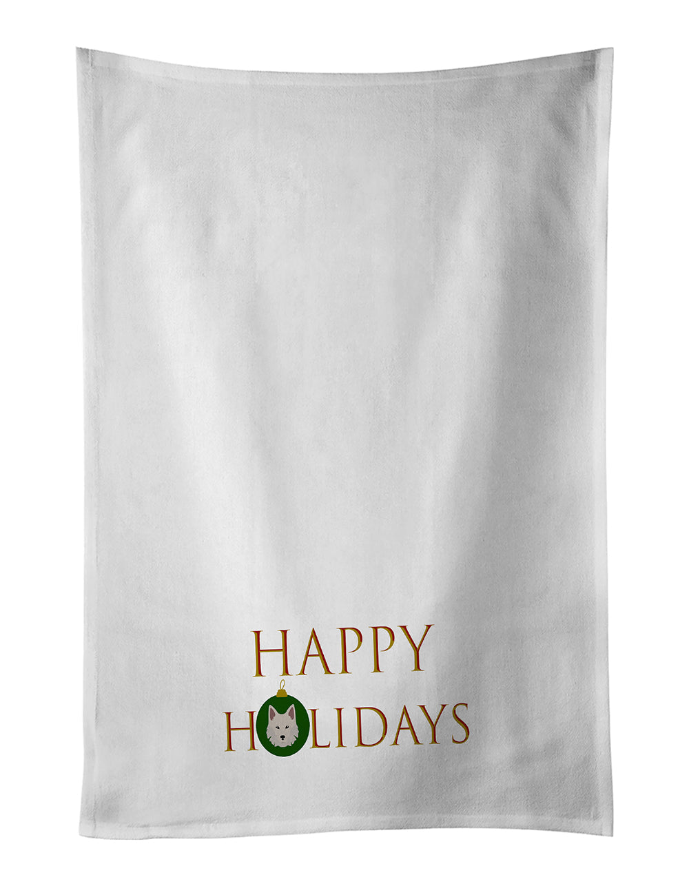 Danish Spitz - Dog Face Happy Holidays Christmas Kitchen Towel Set of 2