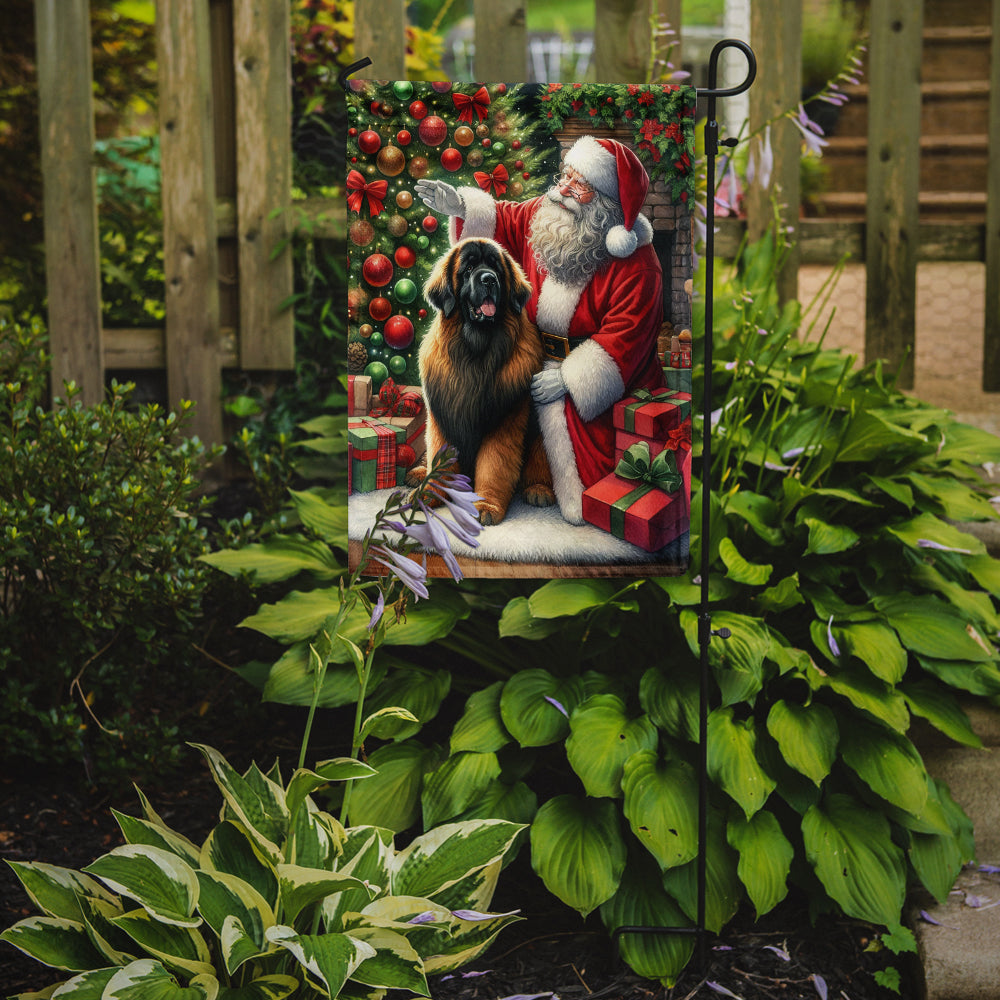 Leonberger and Santa Claus Garden Flag