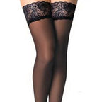 Large Lace Black Stockings with Garter (European & American)