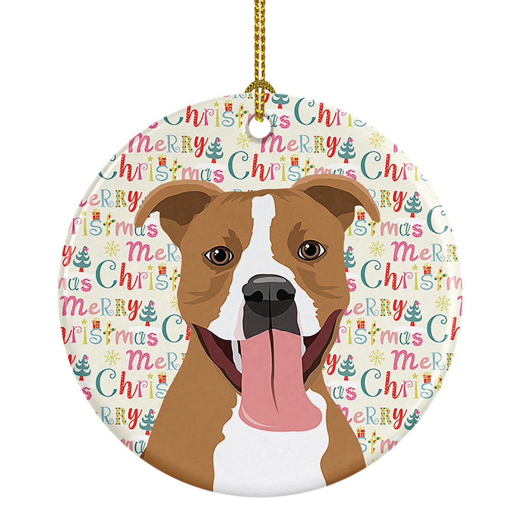 Pit Bull Fawn #2 Christmas Ceramic Ornament