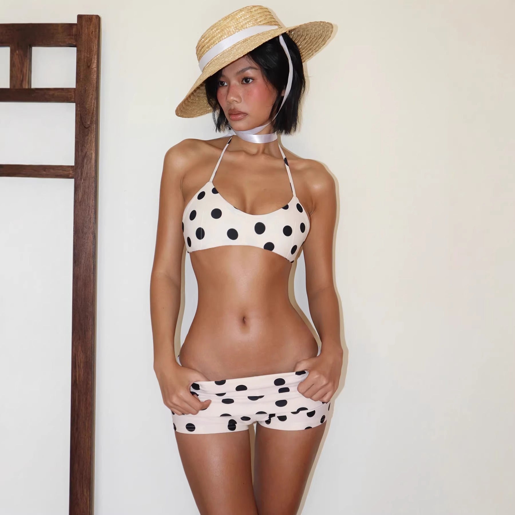Polka Dot Halter Bikini Set