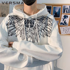 VERSMA Vintage White Hoodie for Men and Women | Streetwear