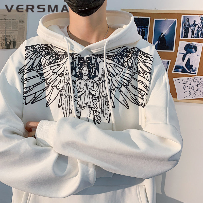 VERSMA Vintage White Hoodie for Men and Women | Streetwear