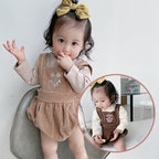 Cotton Cute Baby Girl Bodysuit and Bib Set