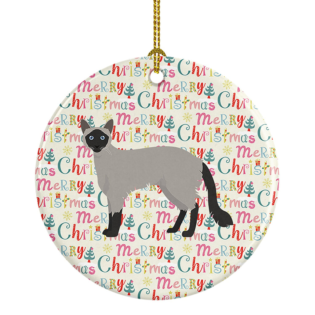 Balinese #1 Cat Christmas Ceramic Ornament