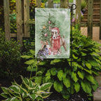 Bull Terrier Red Christmas Presents and Tree Garden Flag