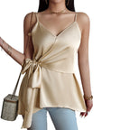 Silky Satin Ruffled Hem Camisole Top