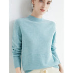 Seamless Half High Neck Loose Fitting Pullover With Bottom Sweater | Streetwear