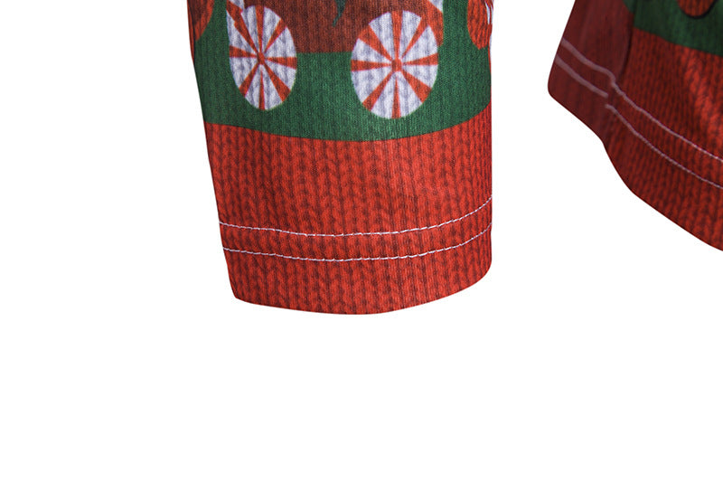 3D Christmas Tree Men's Long Sleeve T-Shirt with Tie | Streetwear