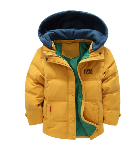 Boys' Thick Hooded Jacket - Smile (One Piece)