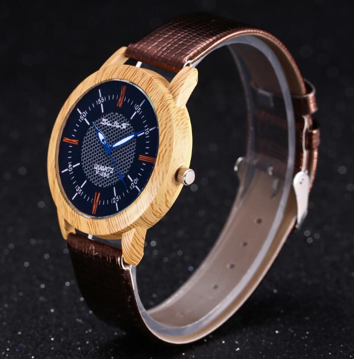 Men's Christmas Gift: Creative Leather Wood Watch